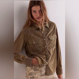 43. NWOT Free People Hideaway Cord Shirt Roscoe Bermuda